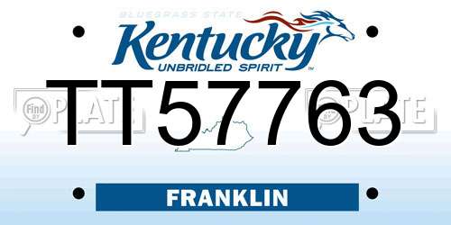 TT57763 Kentucky License Plate