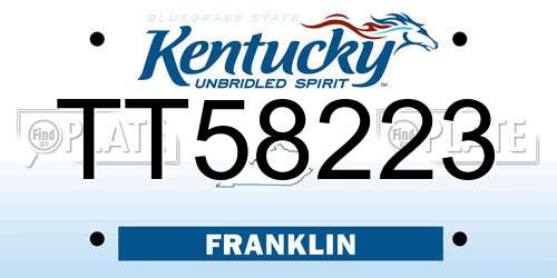 TT58223 Kentucky License Plate