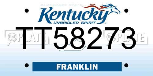 TT58273 Kentucky License Plate
