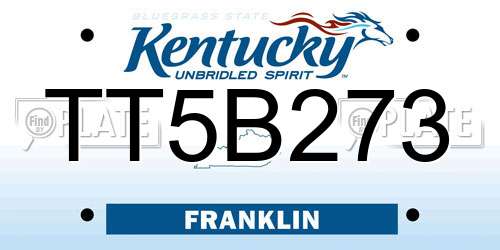 TT5B273 Kentucky License Plate