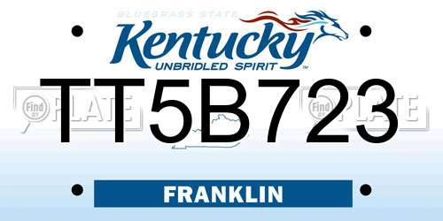 TT5B723 Kentucky License Plate