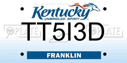 TT5I3D Kentucky License Plate