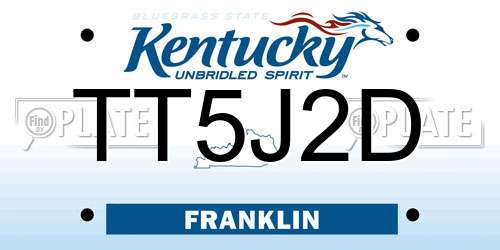 TT5J2D Kentucky License Plate
