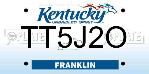 TT5J2O Kentucky License Plate