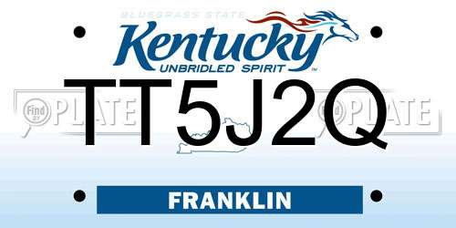 TT5J2Q Kentucky License Plate
