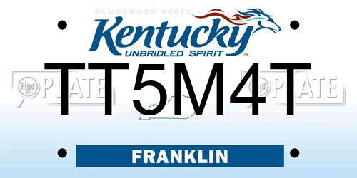 TT5M4T Kentucky License Plate