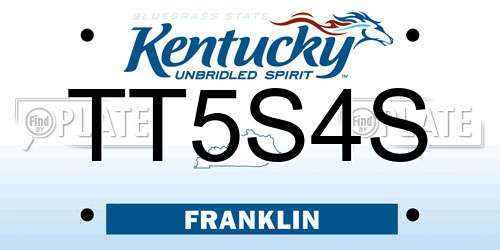 TT5S4S Kentucky License Plate