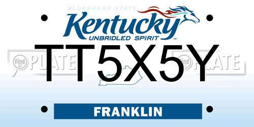 TT5X5Y Kentucky License Plate