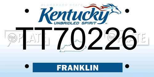 TT70226 Kentucky License Plate