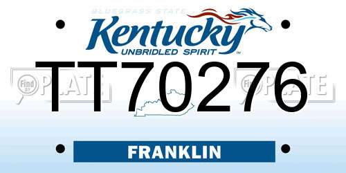 TT70276 Kentucky License Plate