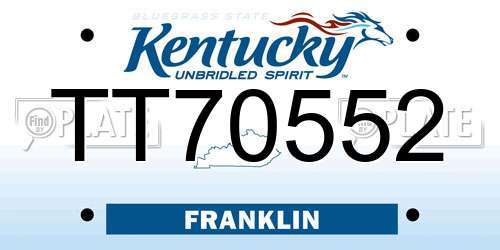 TT70552 Kentucky License Plate