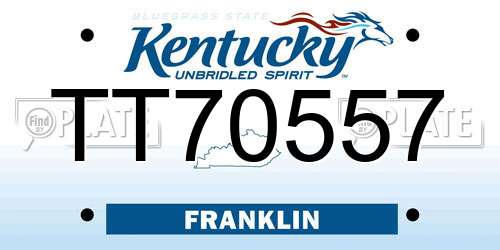 TT70557 Kentucky License Plate