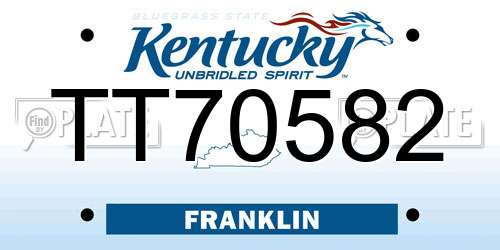 TT70582 Kentucky License Plate