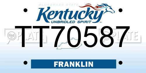 TT70587 Kentucky License Plate