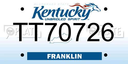 TT70726 Kentucky License Plate