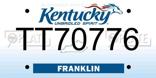 TT70776 Kentucky License Plate