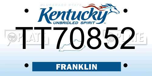 TT70852 Kentucky License Plate