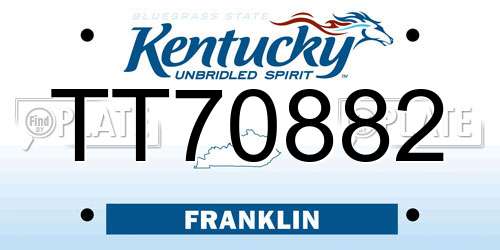 TT70882 Kentucky License Plate