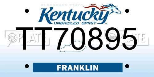 TT70895 Kentucky License Plate