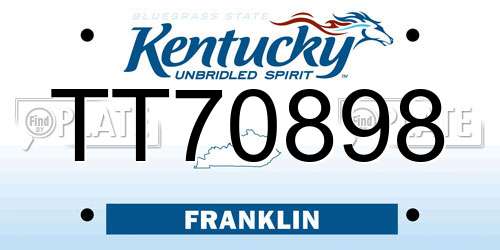 TT70898 Kentucky License Plate