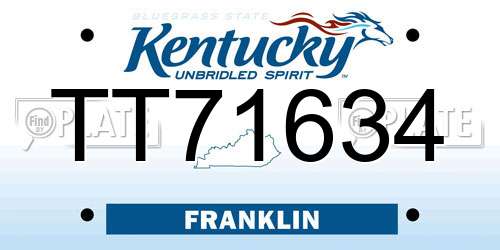 TT71634 Kentucky License Plate