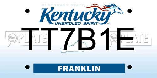 TT7B1E Kentucky License Plate