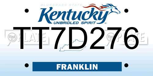 TT7D276 Kentucky License Plate