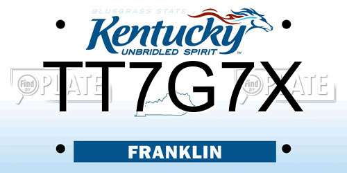 TT7G7X Kentucky License Plate