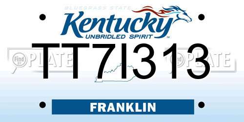 TT7I313 Kentucky License Plate