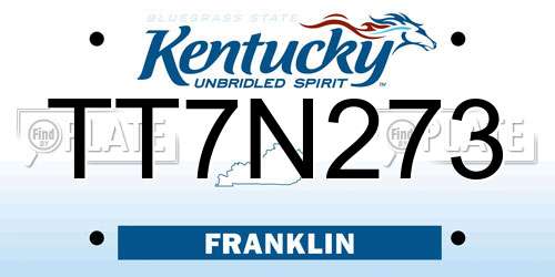 TT7N273 Kentucky License Plate