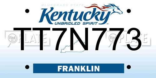 TT7N773 Kentucky License Plate