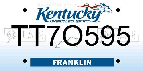 TT7O595 Kentucky License Plate