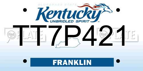 TT7P421 Kentucky License Plate