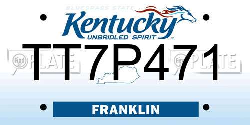 TT7P471 Kentucky License Plate