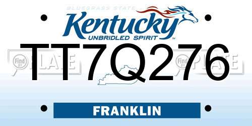 TT7Q276 Kentucky License Plate