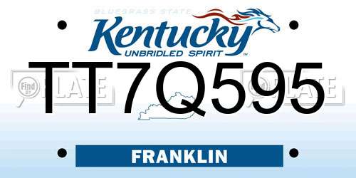 TT7Q595 Kentucky License Plate