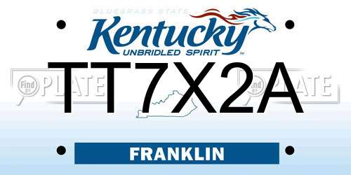 TT7X2A Kentucky License Plate