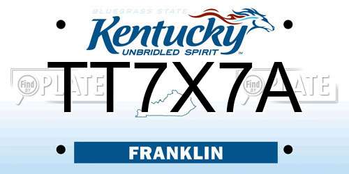 TT7X7A Kentucky License Plate