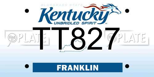 TT827 Kentucky License Plate