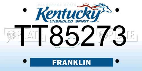 TT85273 Kentucky License Plate