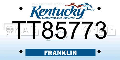 TT85773 Kentucky License Plate