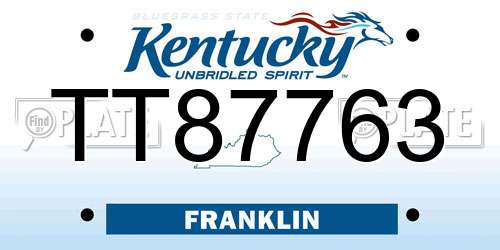 TT87763 Kentucky License Plate