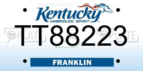 TT88223 Kentucky License Plate