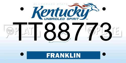 TT88773 Kentucky License Plate