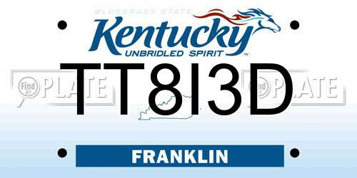 TT8I3D Kentucky License Plate