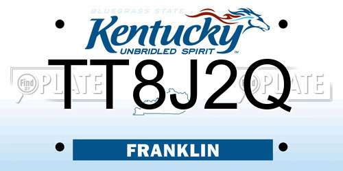 TT8J2Q Kentucky License Plate