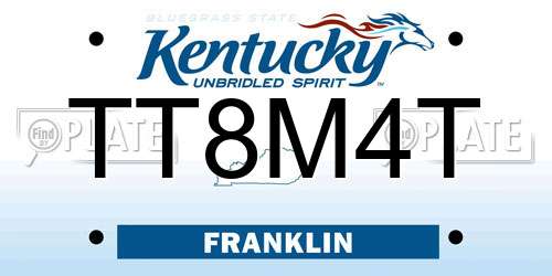 TT8M4T Kentucky License Plate