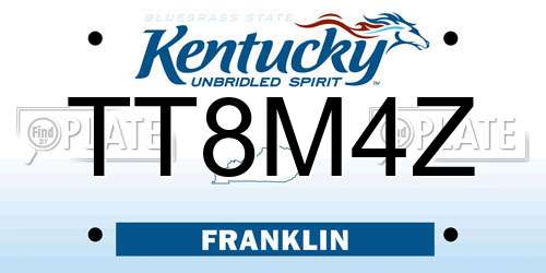 TT8M4Z Kentucky License Plate