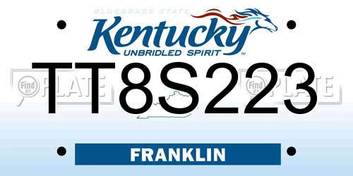 TT8S223 Kentucky License Plate