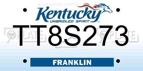 TT8S273 Kentucky License Plate